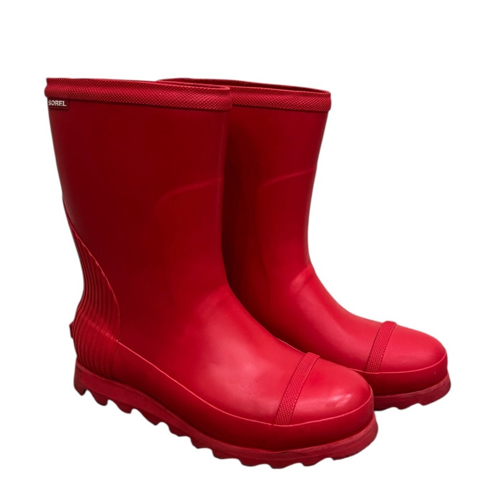 SOREL joan Rain Short Red Rain Muck Boots - Picture 3 of 8